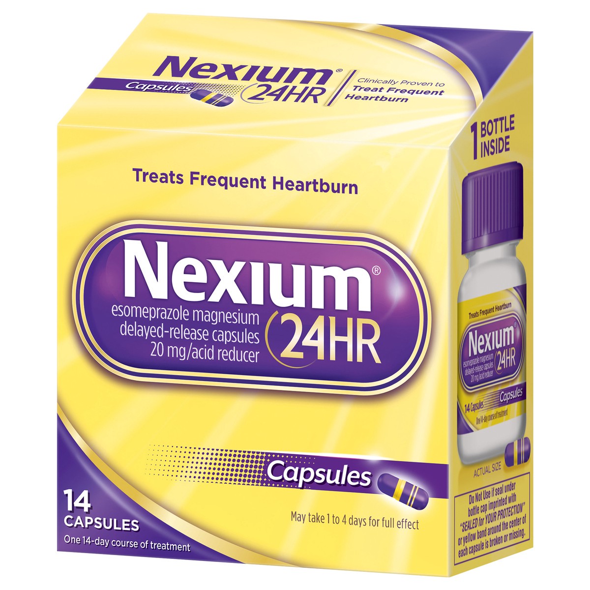 slide 3 of 9, Nexium 24HR Acid Reducer Heartburn Relief Capsules with Esomeprazole Magnesium - 14 Count, 14 ct