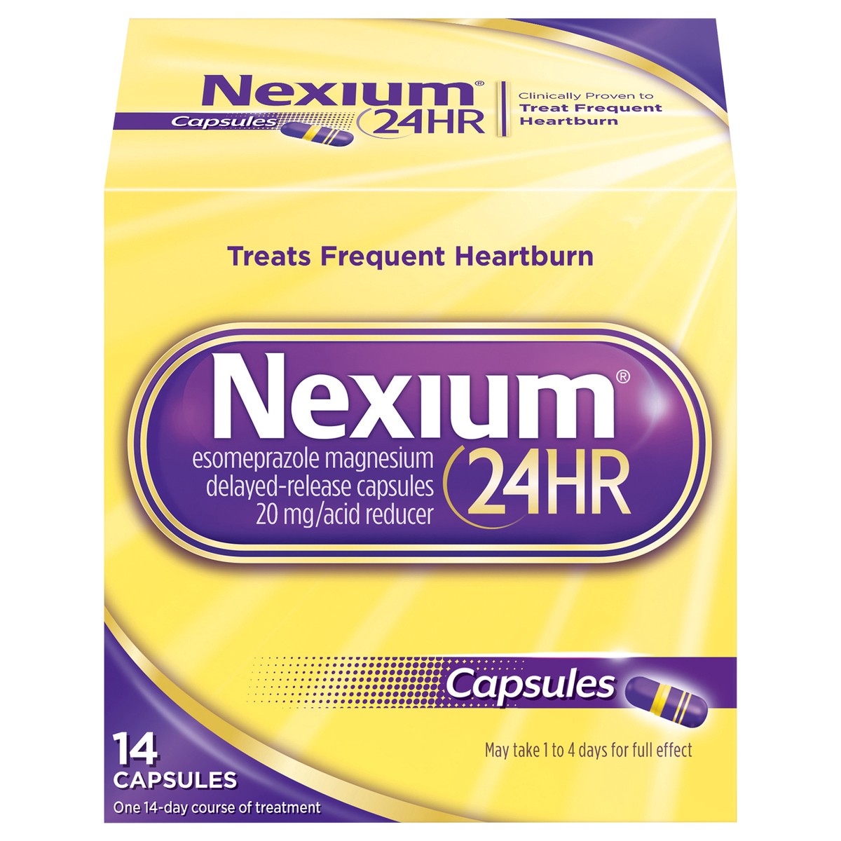 slide 1 of 9, Nexium 24HR Acid Reducer Heartburn Relief Capsules with Esomeprazole Magnesium - 14 Count, 14 ct