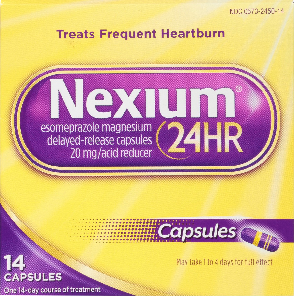 slide 6 of 9, Nexium 24HR Acid Reducer Heartburn Relief Capsules with Esomeprazole Magnesium - 14 Count, 14 ct