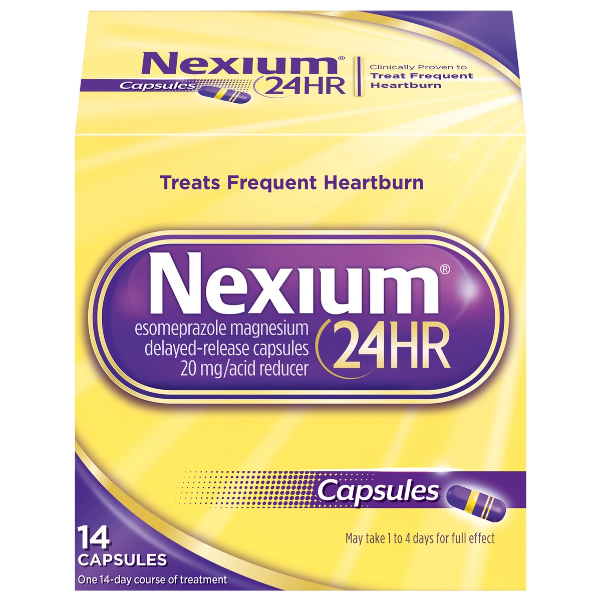 slide 1 of 9, Nexium 24HR Acid Reducer Heartburn Relief Capsules with Esomeprazole Magnesium - 14 Count, 14 ct