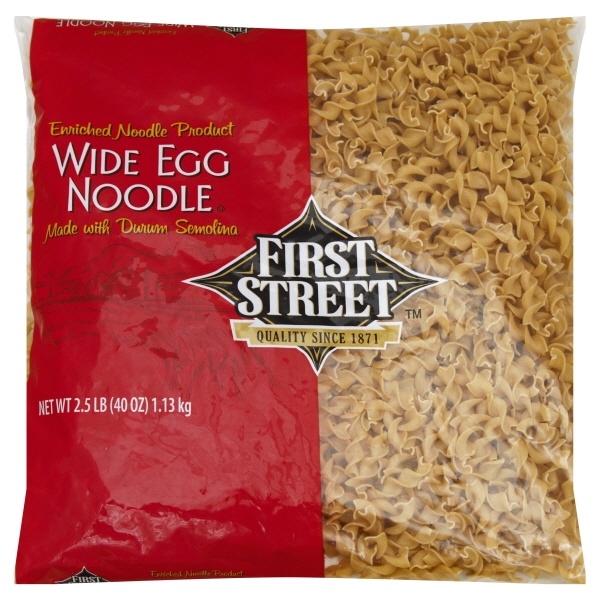 slide 1 of 1, First Street Wide Egg Noodles, 2.5 lb