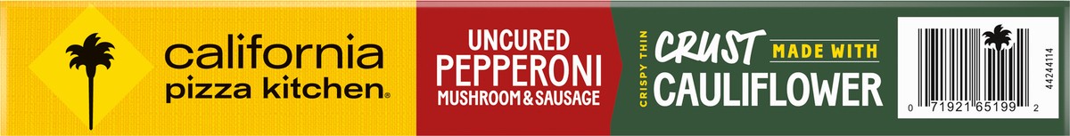 slide 4 of 9, California Pizza Kitchen Uncured Pepperoni Mushroom & Sausage Cauliflower Crispy Thin Crust Pizza, 12.4 oz