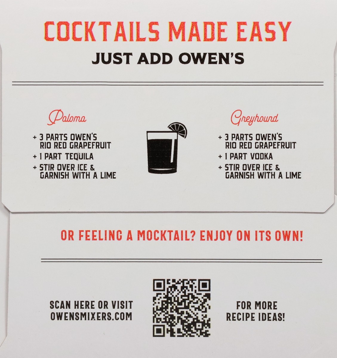 slide 7 of 13, Owen's Non-Alcoholic Rio Red Grapefruit Cocktail Mixer 4 - 8.2 fl oz Cans, 33.8 fl oz