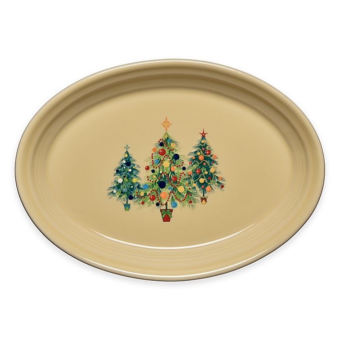 slide 1 of 1, Fiesta Christmas Tree Trio Small Oval Platter, 1 ct