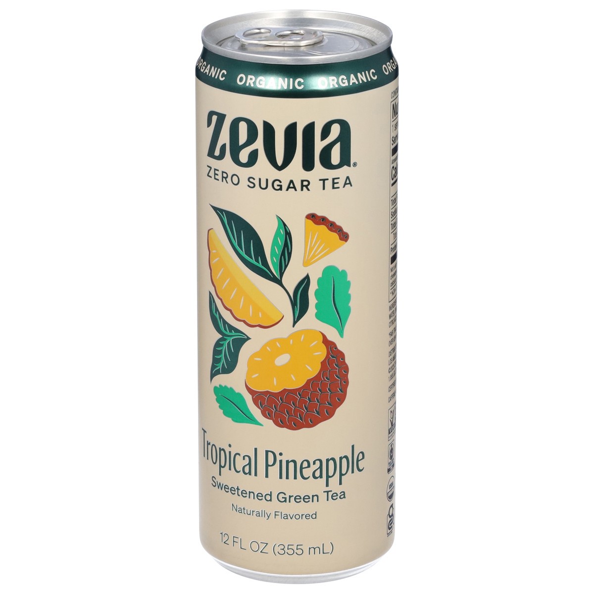 slide 5 of 13, Zevia Sweetened Organic Tropical Pineapple Green Tea 12 fl oz, 12 fl oz