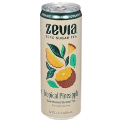 Zevia Sweetened Organic Tropical Pineapple Green Tea 12 fl oz