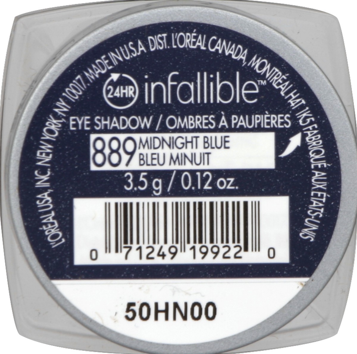 slide 4 of 4, L'Oréal Infallible Eye Shadow Midnight Blue, 1 ct