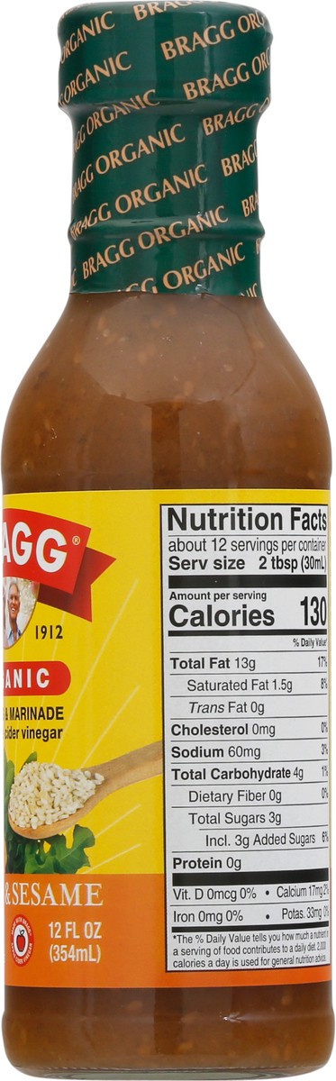 slide 5 of 14, Bragg Organic Ginger & Sesame Dressing & Marinade 12 fl oz, 12 fl oz