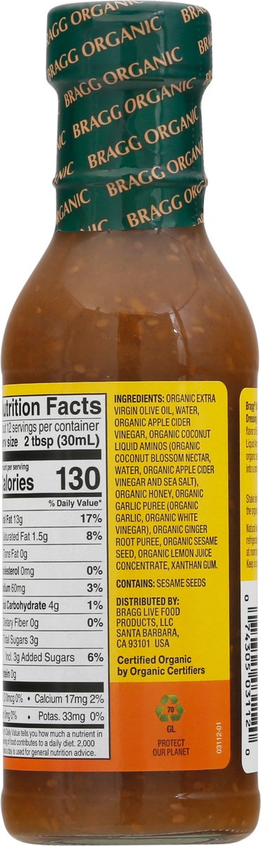 slide 9 of 14, Bragg Organic Ginger & Sesame Dressing & Marinade 12 fl oz, 12 fl oz