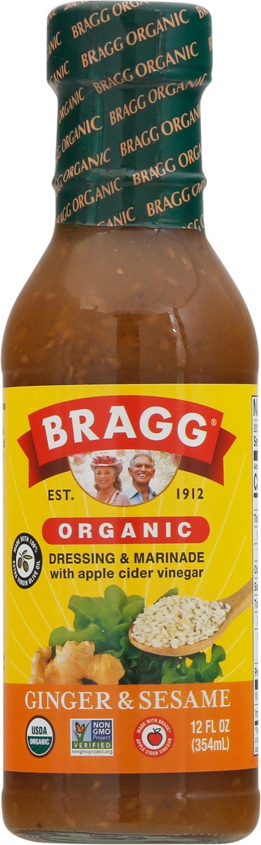 slide 1 of 14, Bragg Organic Ginger & Sesame Dressing & Marinade 12 fl oz, 12 fl oz