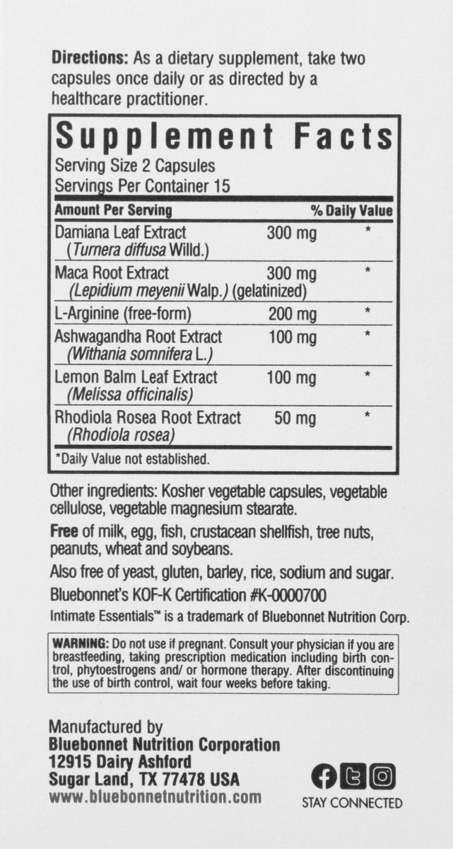 slide 5 of 9, Bluebonnet Nutrition Intimate Essentials Capsules Sexual Response & Libido Boost 30 ea, 30 ct