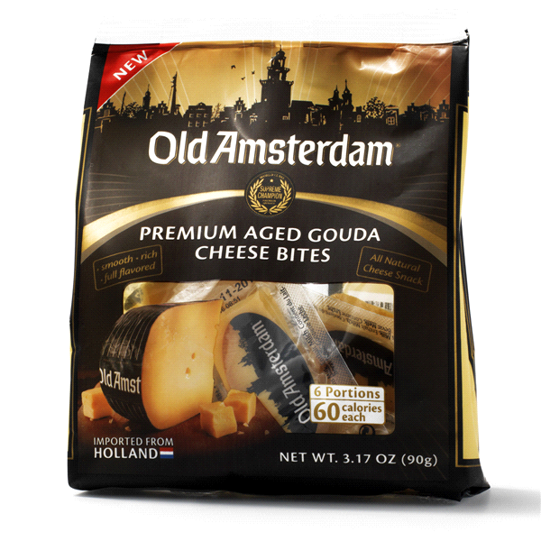 slide 1 of 1, Old Amsterdam Premium Aged Gouda Cheese Bites, 3.17 oz