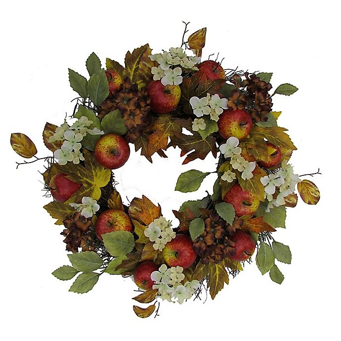 slide 1 of 1, Bee & Willow Home Bee & Willow Hydrangea and Apples Vine Wreath, 22 in