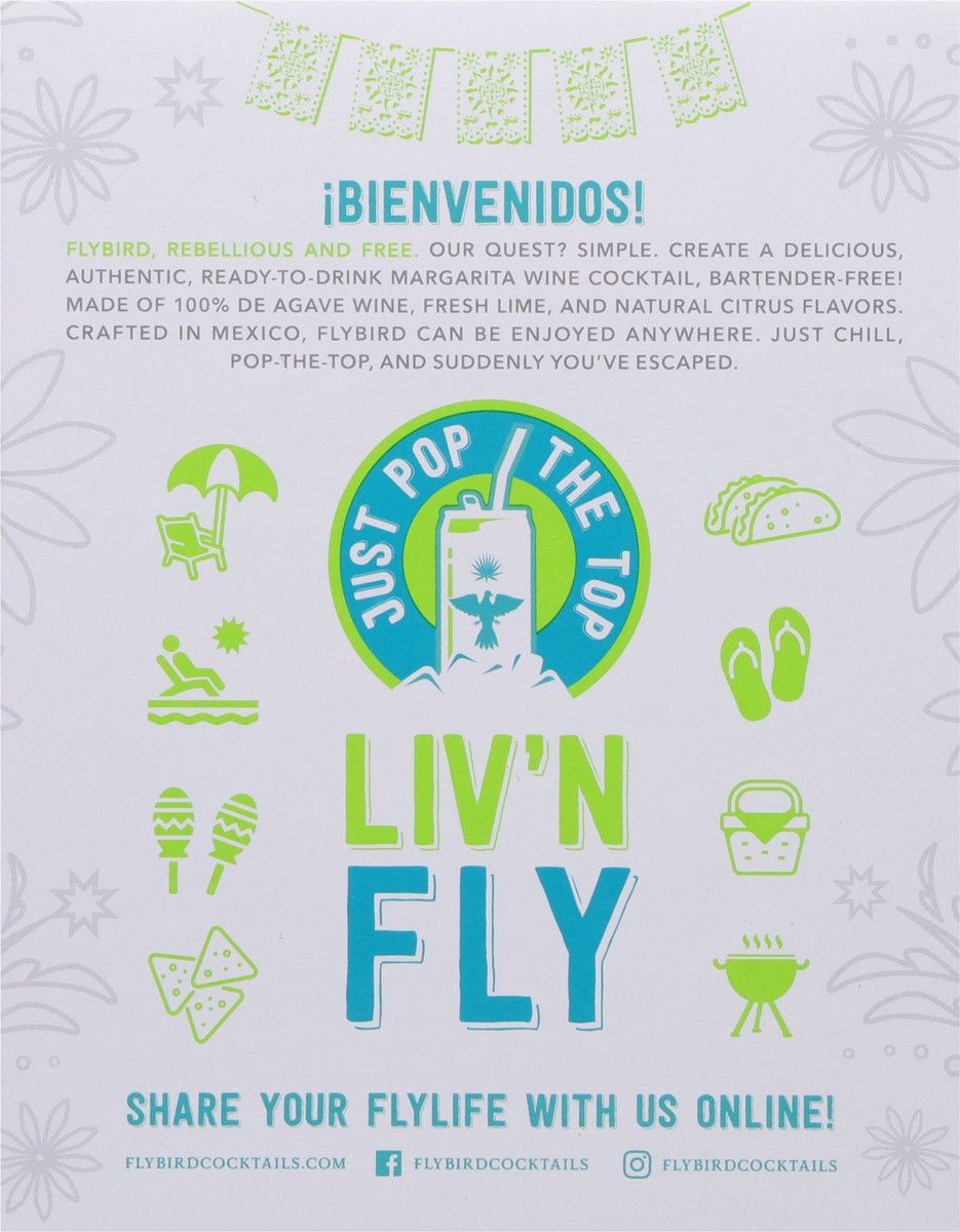 slide 8 of 9, Flybird Margarita Baja Lime Wine Cocktails 4 - 250 ml Cans, 1 ct
