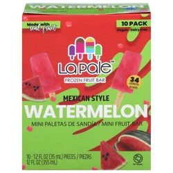 La Pale Mexican Style Watermelon Fruit Bar 10 - 1.2 fl oz Pieces