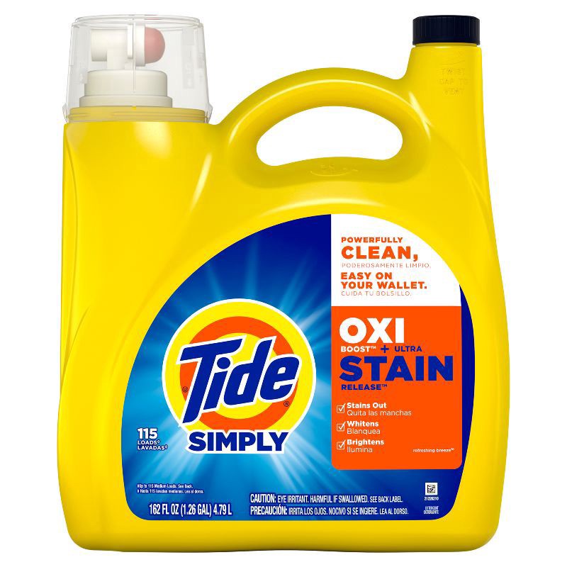 slide 6 of 7, Tide Smply Liq Oxi+stain, 162 oz