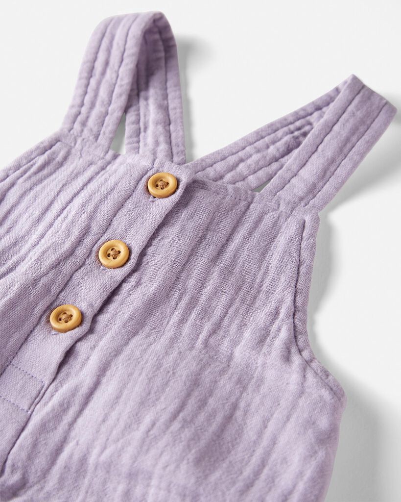 slide 5 of 5, Littleplanet Baby Organic Cotton Gauze Overalls Purple 18M, 1 ct