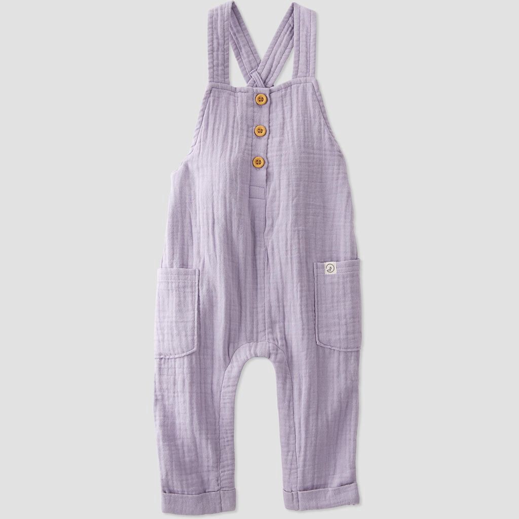 slide 2 of 5, Littleplanet Baby Organic Cotton Gauze Overalls Purple 18M, 1 ct