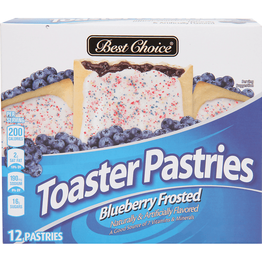 slide 1 of 1, Best Choice Blueberry Frosted Toaster Pastries, 12 ct