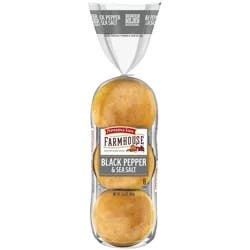 Pepperidge Farm Farmhouse Black Pepper & Sea Salt Buns, 6 pack, 13.5 oz Bag