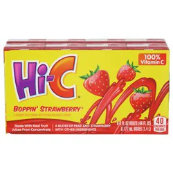 Hi-C Boppin Strawberry Cartons, 6 fl oz, 8 Pack