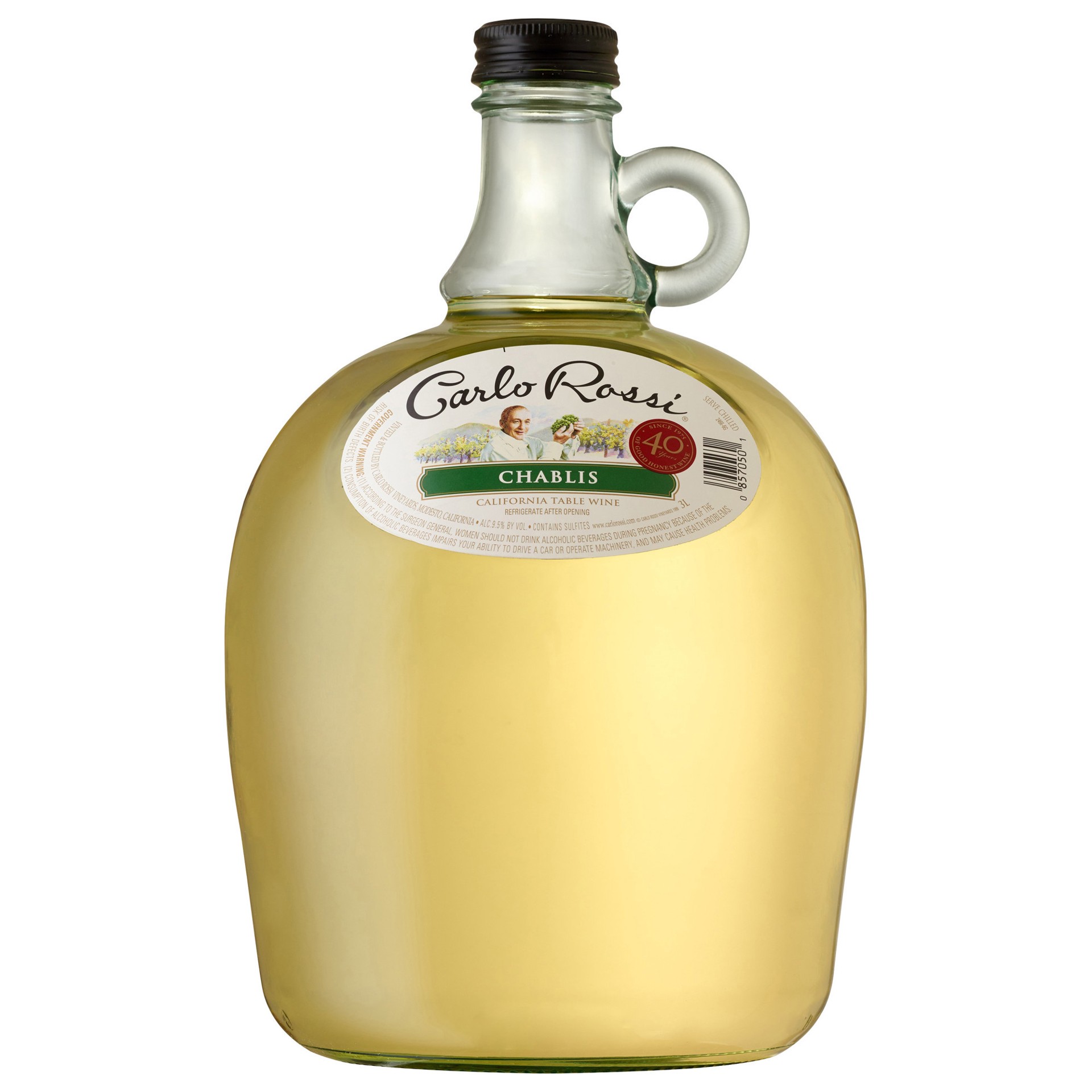 slide 1 of 2, Carlo Rossi Chablis White Wine 3L, 3 liter