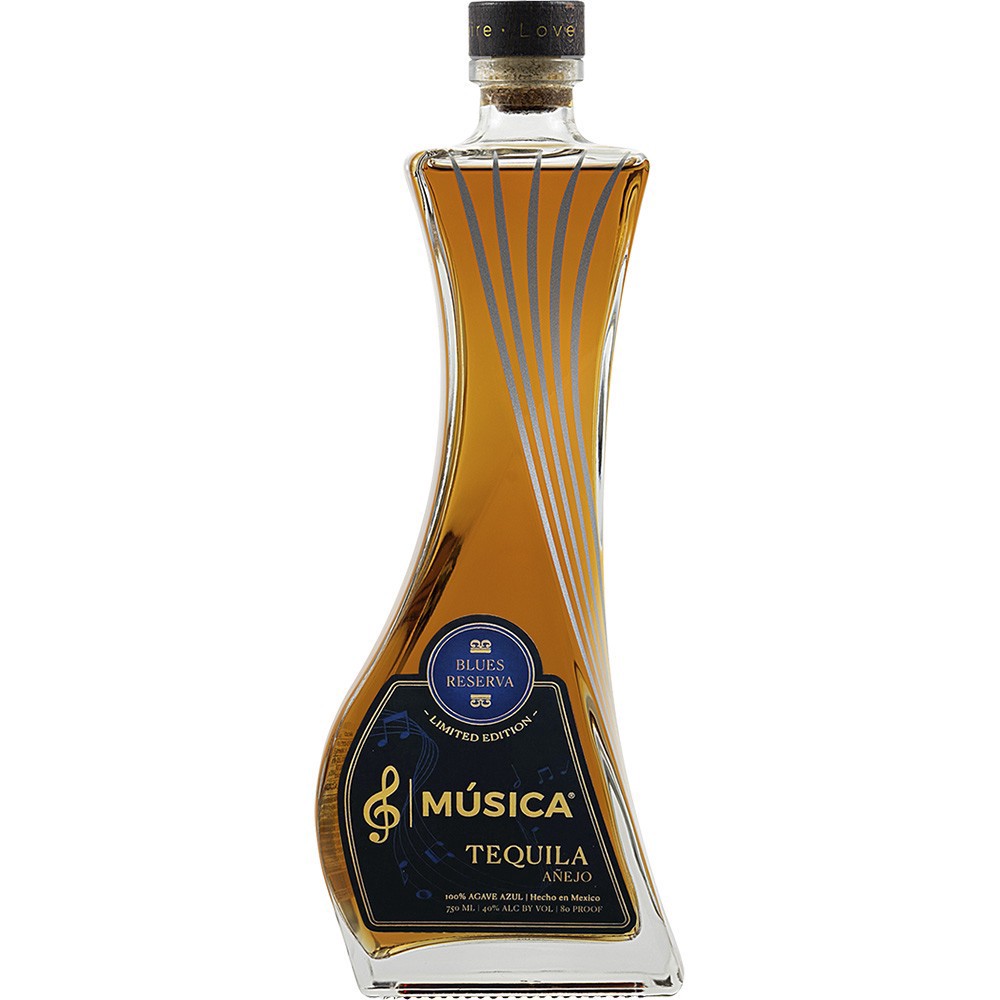 slide 1 of 1, Musica Blues Reserva Anejo Tequila, 750 ml