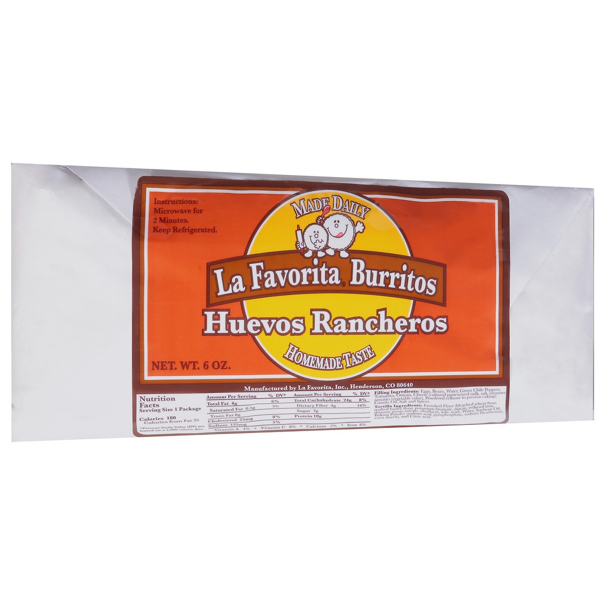 slide 2 of 9, La Favorita Homemade Taste Huevos Rancheros Burritos 6 oz, 6 oz