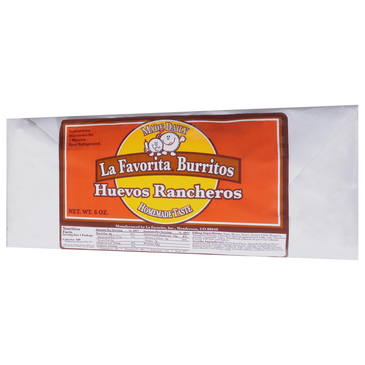 slide 3 of 9, La Favorita Homemade Taste Huevos Rancheros Burritos 6 oz, 6 oz