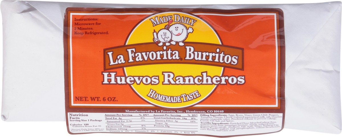 slide 6 of 9, La Favorita Homemade Taste Huevos Rancheros Burritos 6 oz, 6 oz
