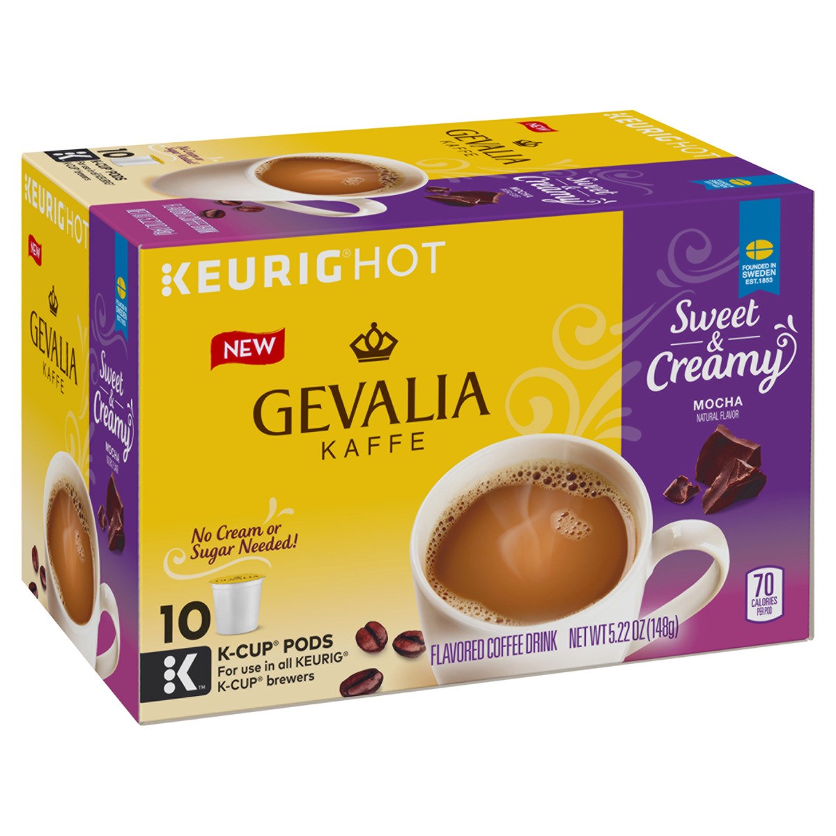 slide 2 of 8, Gevalia Sweet & Creamy Mocha Drink K-Cup Coffee Pods - 10 ct, 10 ct