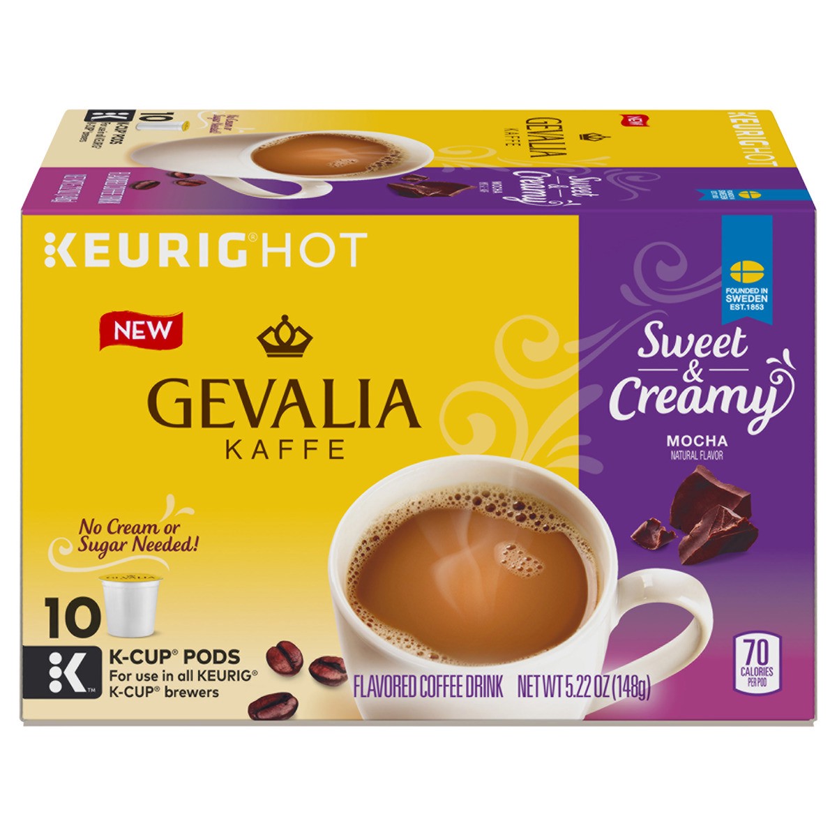 slide 1 of 8, Gevalia Sweet & Creamy Mocha Drink K-Cup Coffee Pods - 10 ct, 10 ct