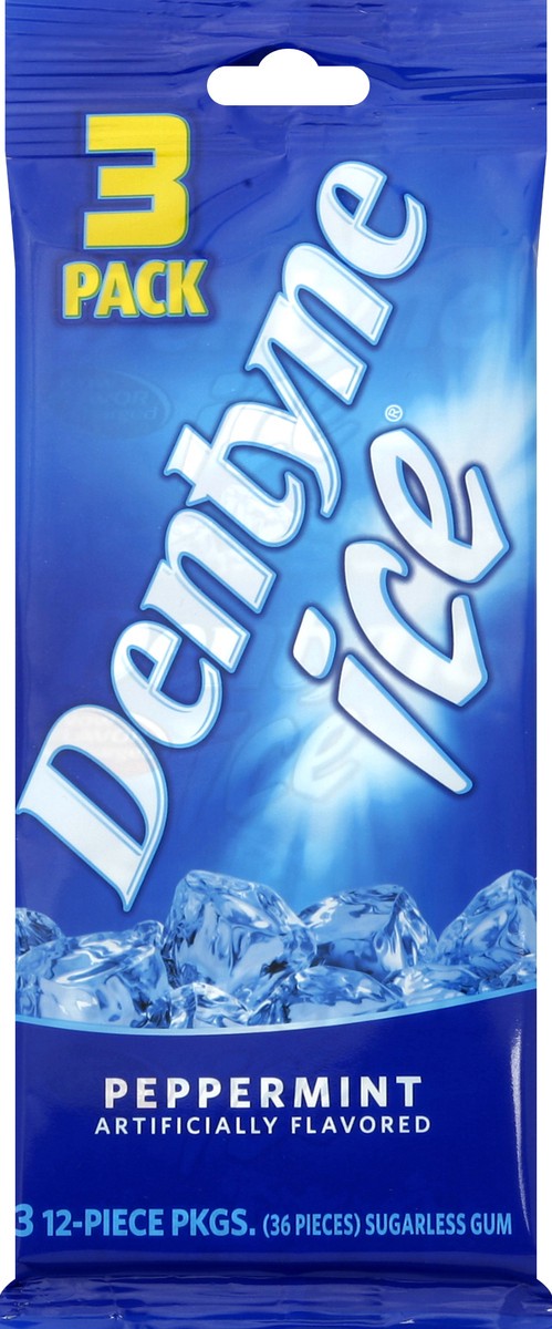 slide 3 of 3, Dentyne Gum, Sugarless, Peppermint, 3 ct