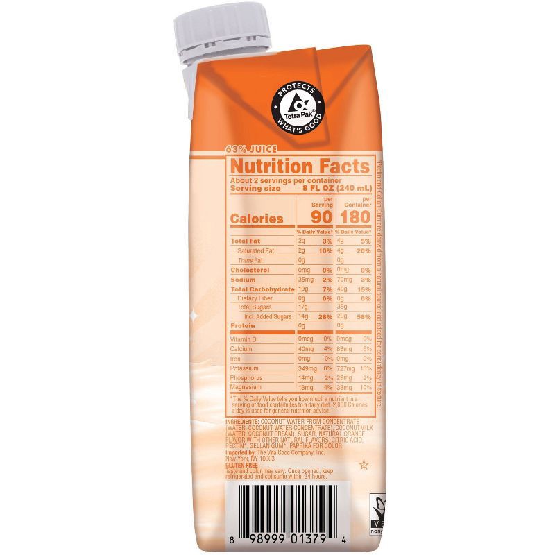 slide 2 of 6, Vita Coco Treats Orange and Creme - 16.9 fl. oz (Pack of 1), 1.05 pint