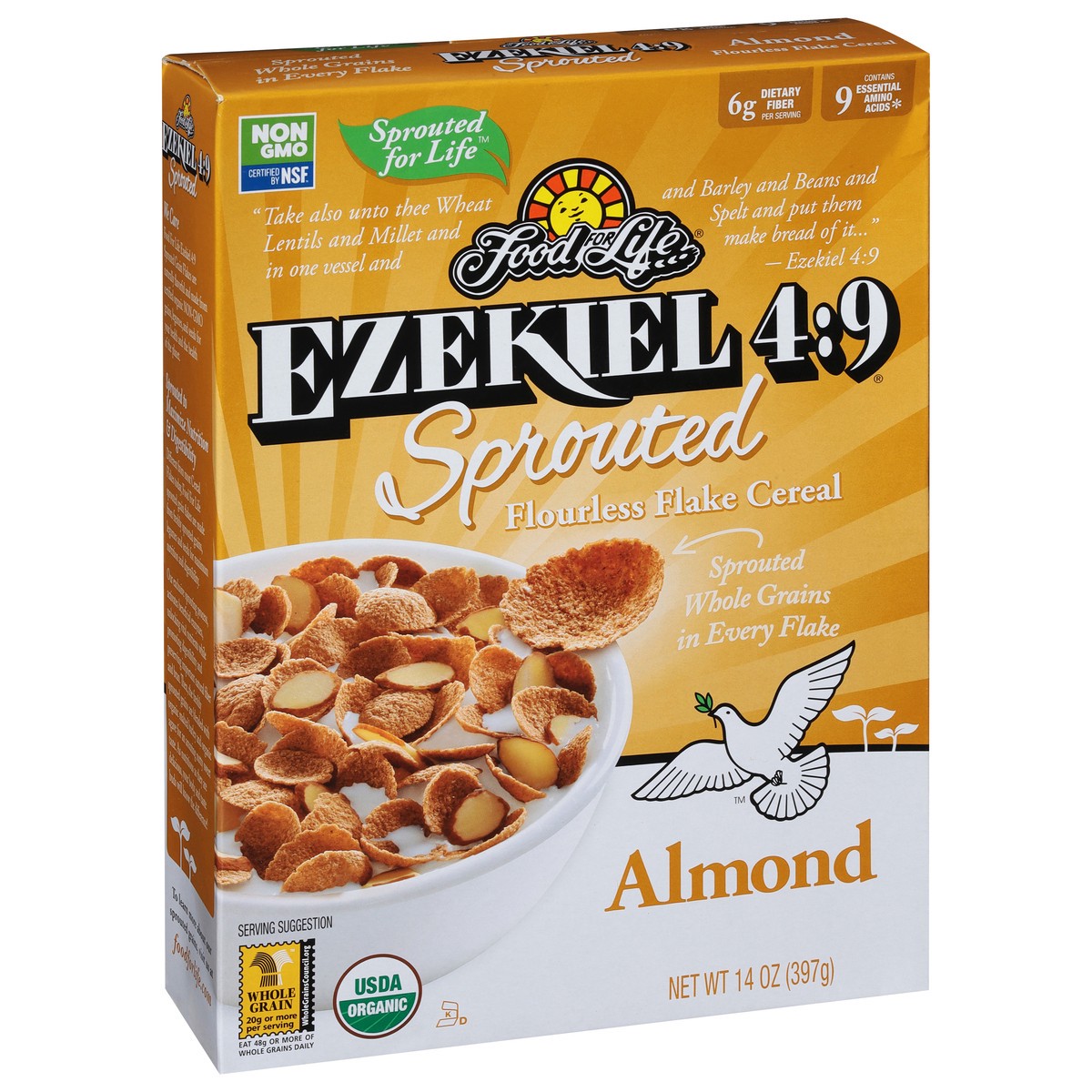 slide 2 of 9, Food for Life Cereal Ezekiel Sprouted Grain Almond Organic, 14 oz