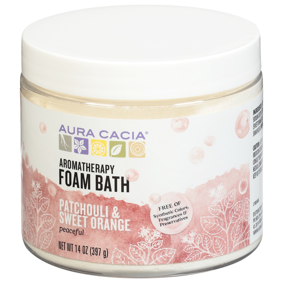 slide 9 of 10, Aura Cacia Frontier Co-Op Aura Cacia Patchouli/Sweet Orange Aromatherapy Foam Bath, 14 oz