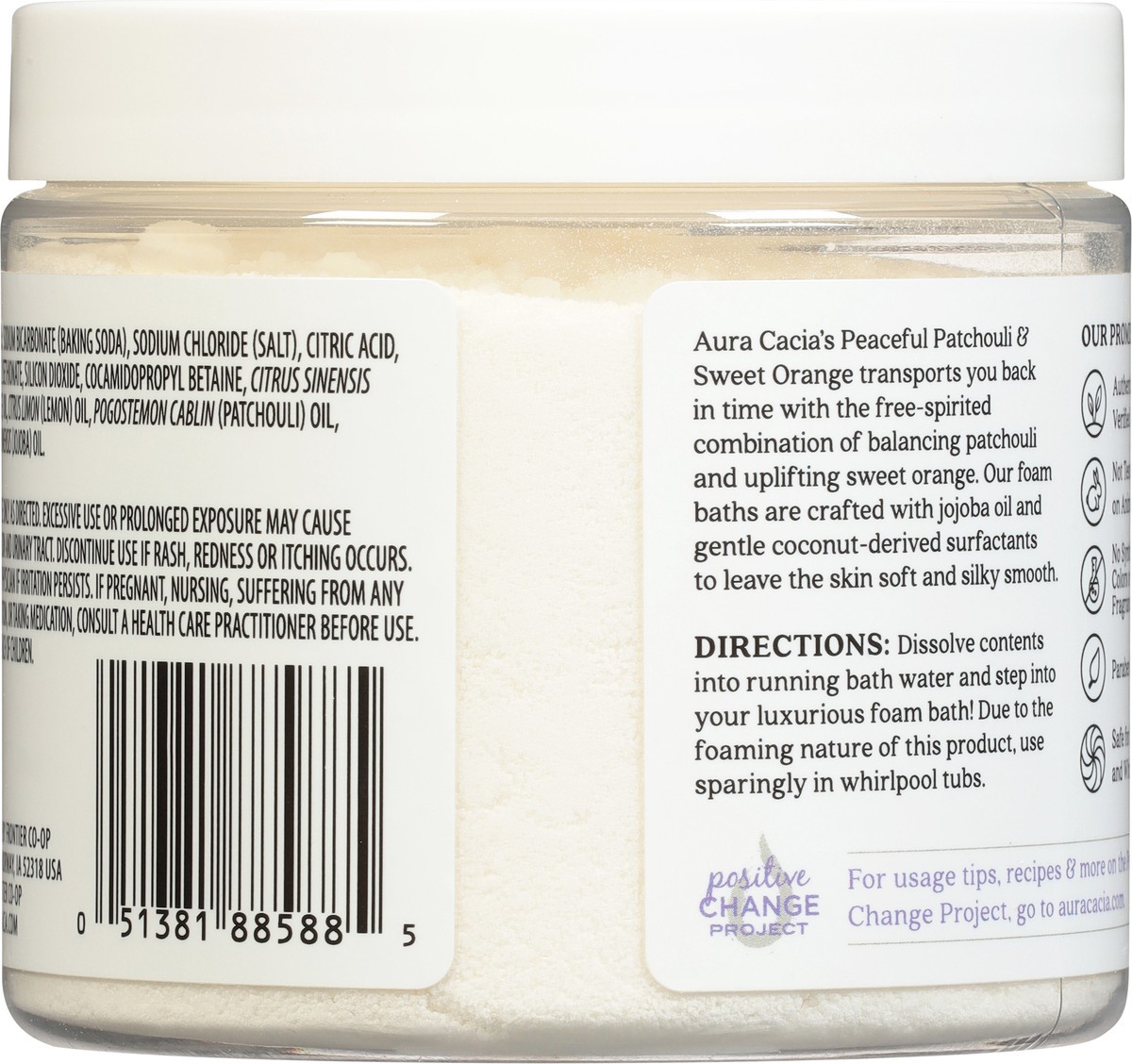 slide 7 of 10, Aura Cacia Frontier Co-Op Aura Cacia Patchouli/Sweet Orange Aromatherapy Foam Bath, 14 oz