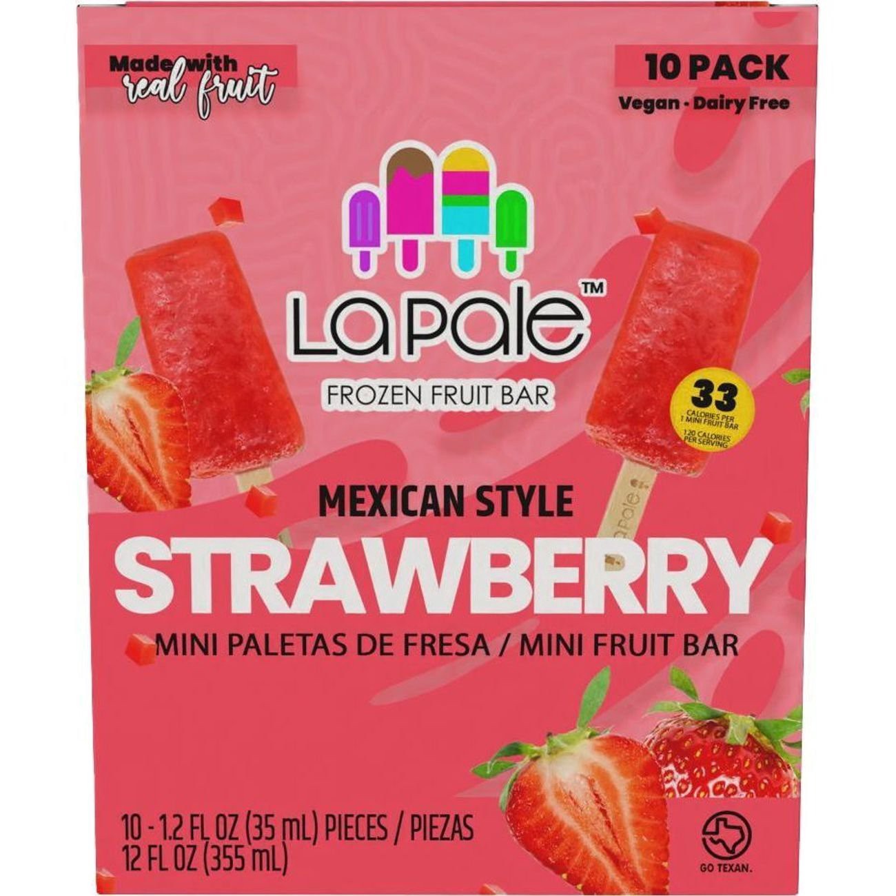 slide 1 of 1, La Pale Mini Paletas - Strawberry, 10 ct