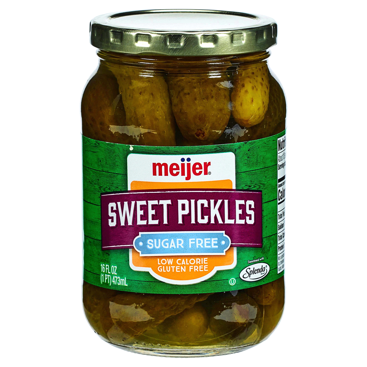 slide 1 of 2, Meijer Sweet Sugar Free Pickles, 16 oz