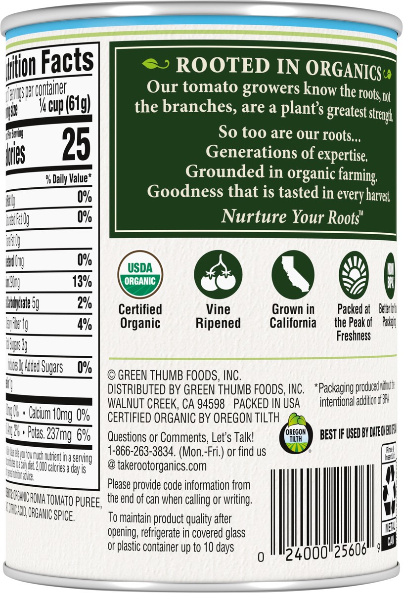 slide 2 of 12, Take Root Organics Tomato Sauce, 15 oz Can, 15 oz