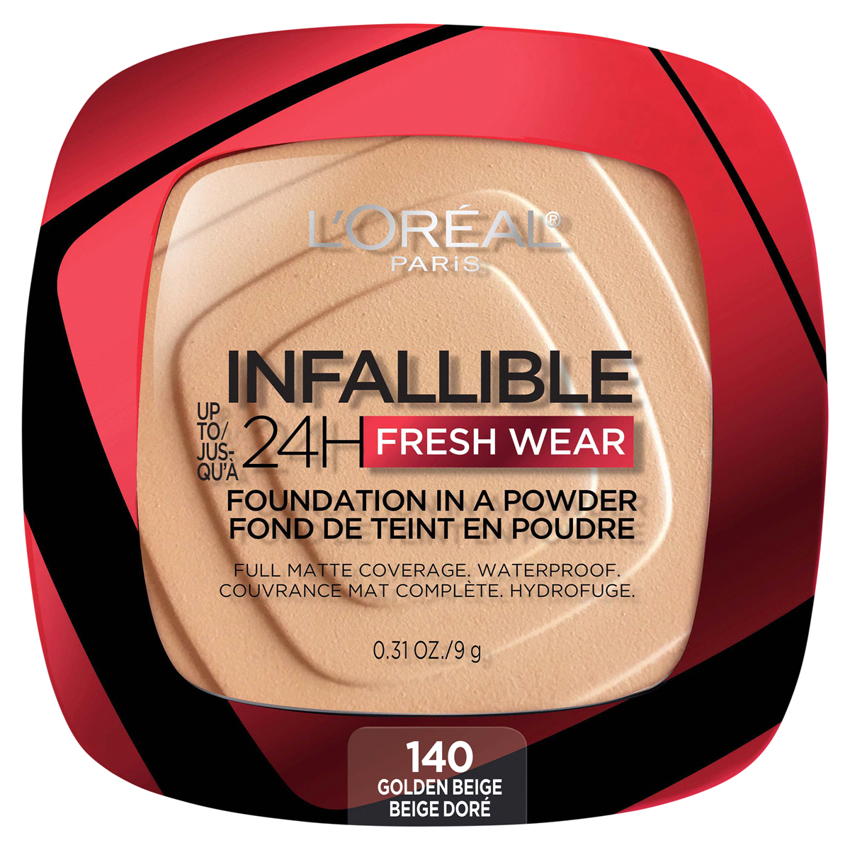 slide 1 of 2, L'Oréal L'Oral Up to 24H Fresh Wear Foundation-in-a-Powder - Golden Beige (140), 0.31 oz