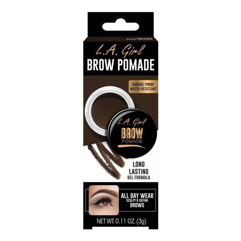 slide 1 of 4, L.A. Girl Brow Pomade Gel Formula Dark Brown, 0.11 oz