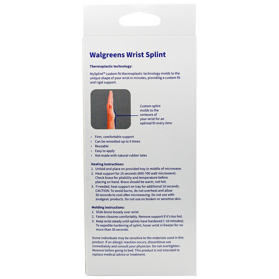 slide 4 of 4, Walgreens Wrist Splint with MySplint Custom Fit Technology One Size, 1 ct