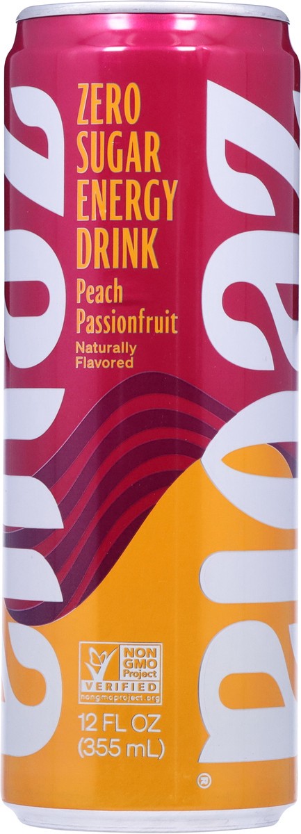 slide 7 of 9, Zevia Zero Sugar Peach Passionfruit Energy Drink - 12 fl oz, 