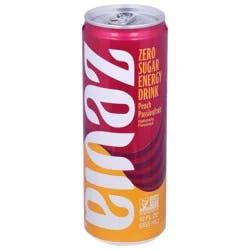 Zevia Zero Sugar Peach Passionfruit Energy Drink - 12 fl oz