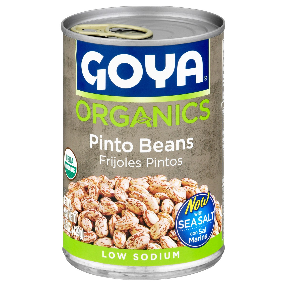 slide 1 of 1, Goya Organics Low Sodium Pinto Beans 15.5 oz, 15.5 oz