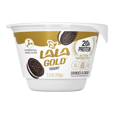 slide 1 of 1, LALA Gold Nonfat Cookies & Cream Yogurt 5.3 oz, 5.3 oz