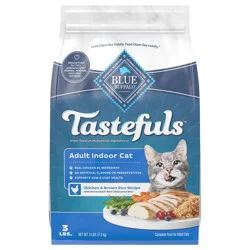 Blue Buffalo Tastefuls Adult Indoor Dry Cat Food, Chicken & Brown Rice, 3-lb Bag