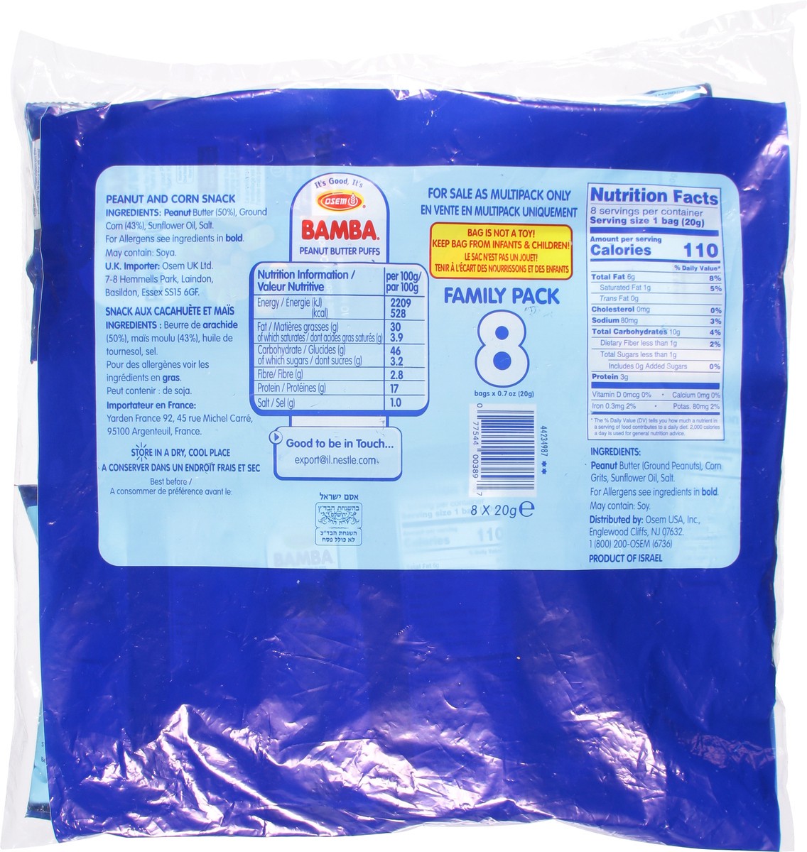slide 5 of 9, Bamba Puffs Family Pack 8 ea, 8 ct