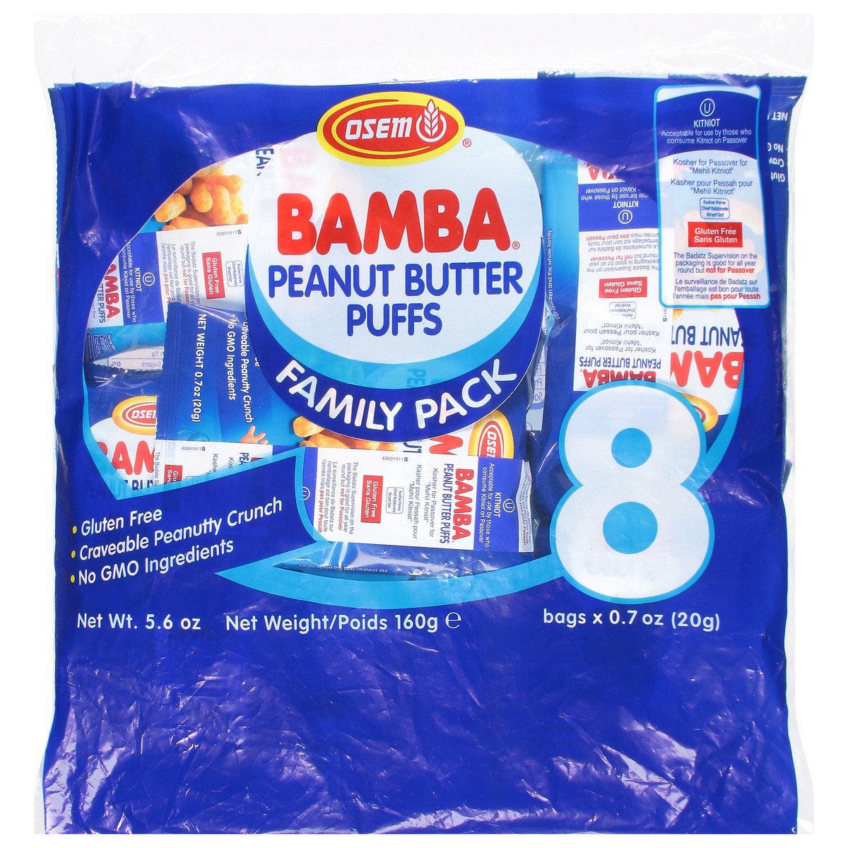 slide 1 of 9, Bamba Puffs Family Pack 8 ea, 8 ct